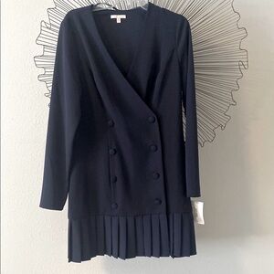 City Studio NWT Navy Long Sleeve Sheath Coat Dress Size M